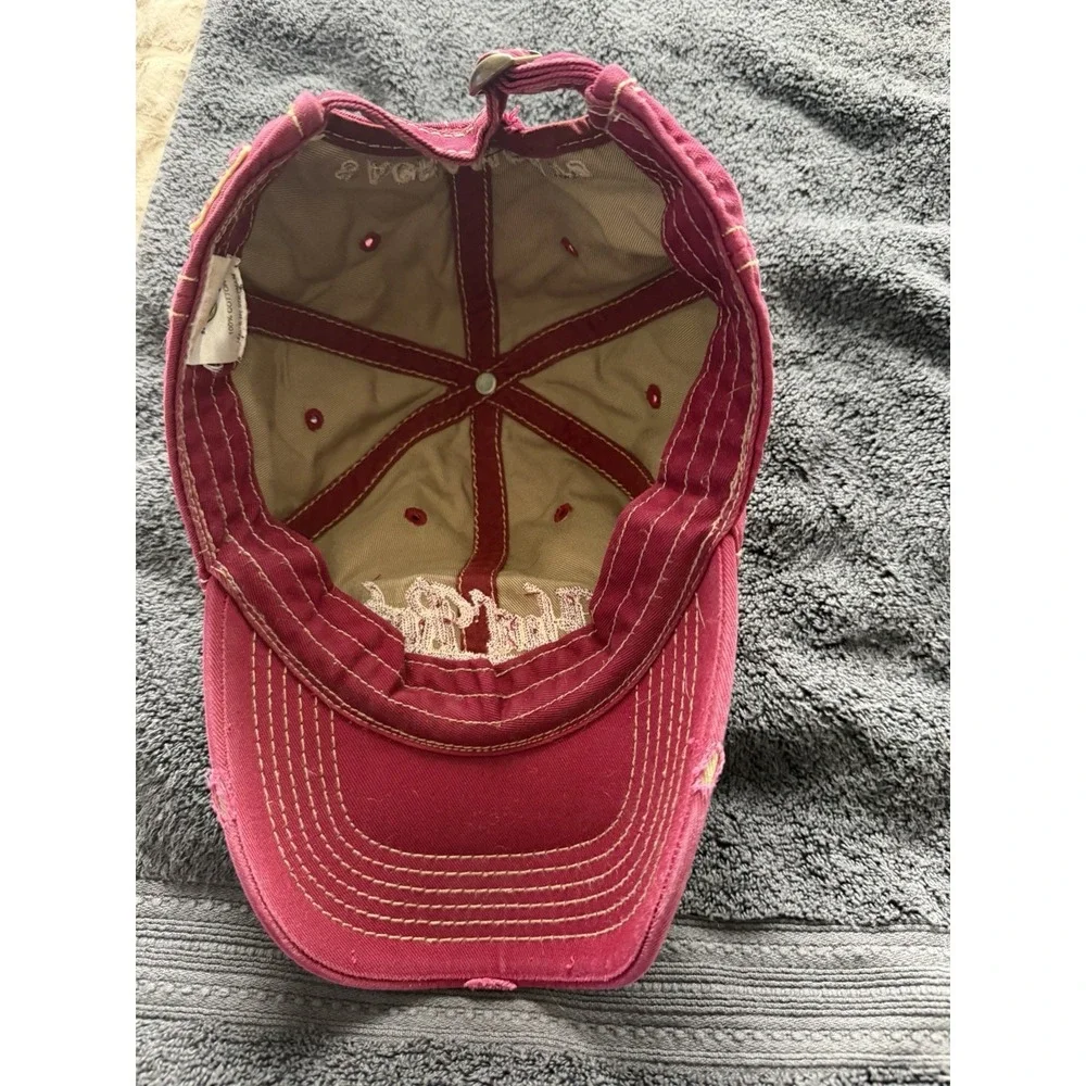 Hard Rock cafe Sacremento burgandy cotton strap back hat, big logo, os